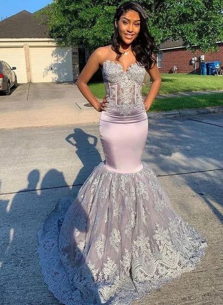 Exclusive Deal party dressSweetheart Mermaid Lace Long Prom Dresses Y6692
