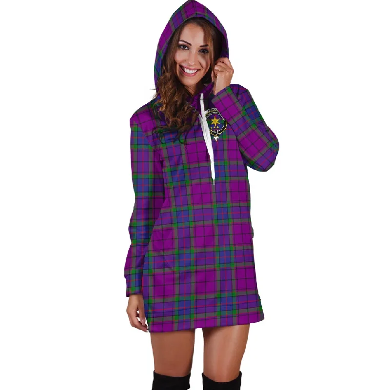 Take Advantage Wardlaw Modern Tartan Hoodie Dress with Family Crest