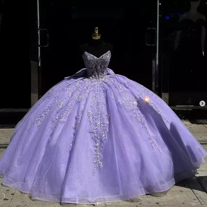 bodycon dressSparkly Lavender Tulle Princess Quinceanera Dress Sweet 16 Birthday Party Ball Gown Y7473