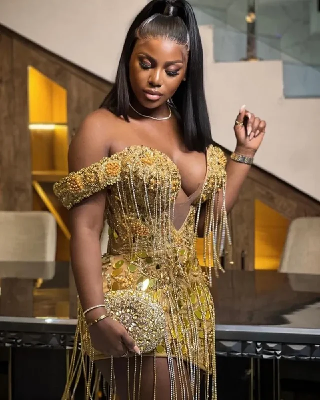 Today Only playful dressOff The Shoulder Prom Dresses Tassel Beading Vestidos De Gala Plus Size Party Gowns African Women Cocktail Dress Today Only playful dressOff The Shoulder Prom Dresses Tassel Beading Vestidos De Gala Plus Size Party Gowns African Women Cocktail Dress