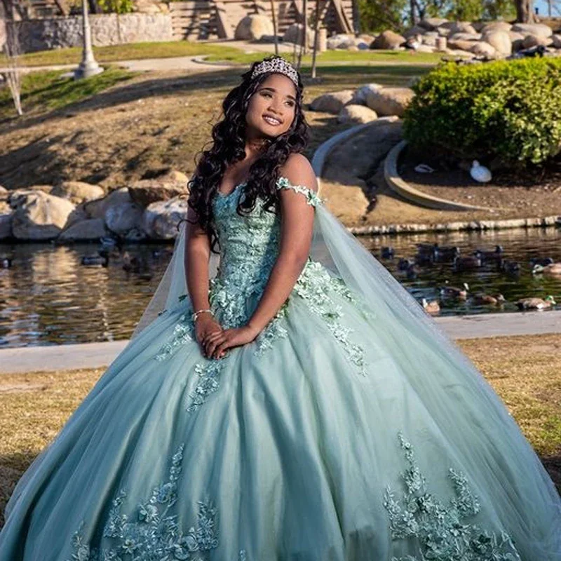 Price Meltdown shift dressGreen Shiny Off the Shoulder 3D Flower Lace Quinceanera Dress Ball Gown With Cape Crystal Sweet 15 Vestidos De XV Años Price Meltdown shift dressGreen Shiny Off the Shoulder 3D Flower Lace Quinceanera Dress Ball Gown With Cape Crystal Sweet 15 Vestidos De XV Años