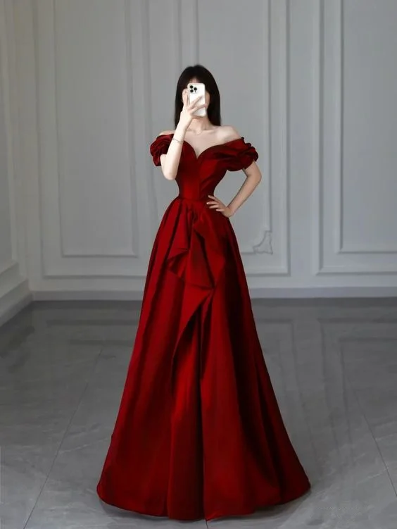 Now or Never trendy bodycon dressBurgundy Satin Long Prom Dress, A-Line Evening Dress Y6026 Now or Never trendy bodycon dressBurgundy Satin Long Prom Dress, A-Line Evening Dress Y6026