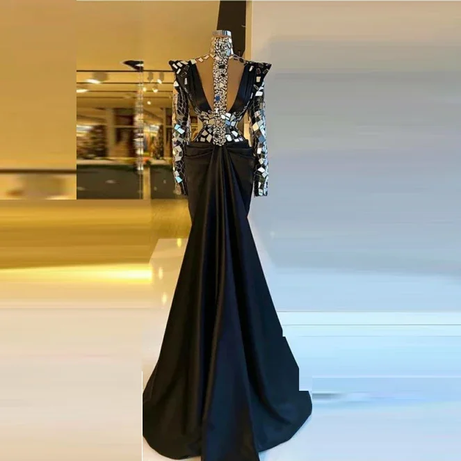 Hurry In cocktail dressGorgeous Evening Prom Dresses Black Fashion Sequined Floor Length Mermaid Gowns Full Sleeves Elegant Formal Evening Dress Hurry In cocktail dressGorgeous Evening Prom Dresses Black Fashion Sequined Floor Length Mermaid Gowns Full Sleeves Elegant Formal Evening Dress