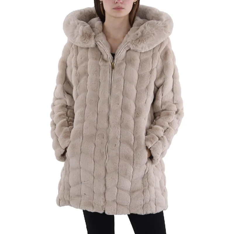 Super Savings padded coatWomens Faux Fur Hooded Faux Fur Coat