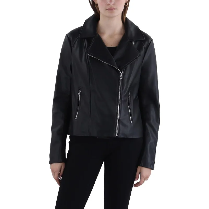 everyday winter coatWomens Faux Leather Short Motorcycle Jacket