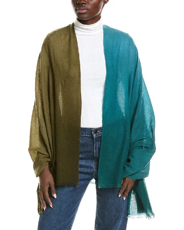 fashion-forward coatVince Oversize Dip-Dye Lightweight Wool & Cashmere-Blend Wrap