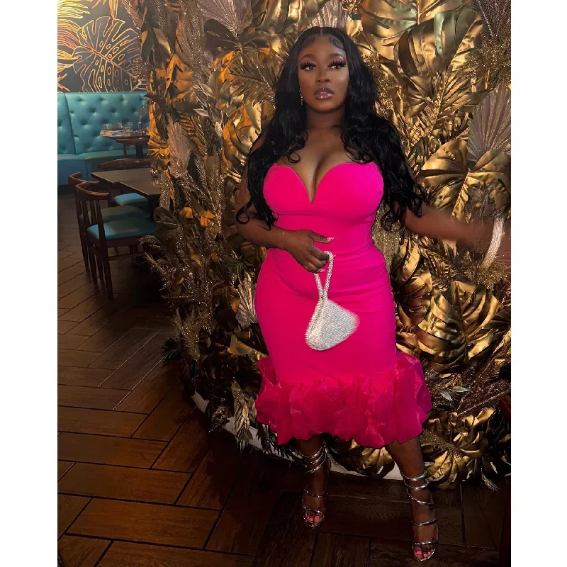 Today’s Deal bodycon dressEey Catching Fuchsai African Women Dresses To Party Organza Ruffles Bottm Sexy Strapless Mid Calf Aso Ebi Women Dress Today’s Deal bodycon dressEey Catching Fuchsai African Women Dresses To Party Organza Ruffles Bottm Sexy Strapless Mid Calf Aso Ebi Women Dress