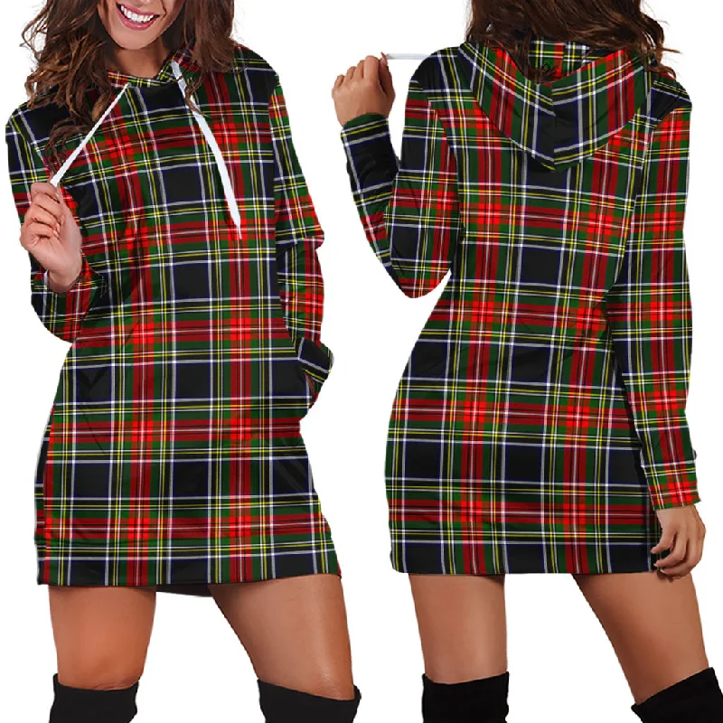 Big Discounts Stewart Black Tartan Hoodie Dress