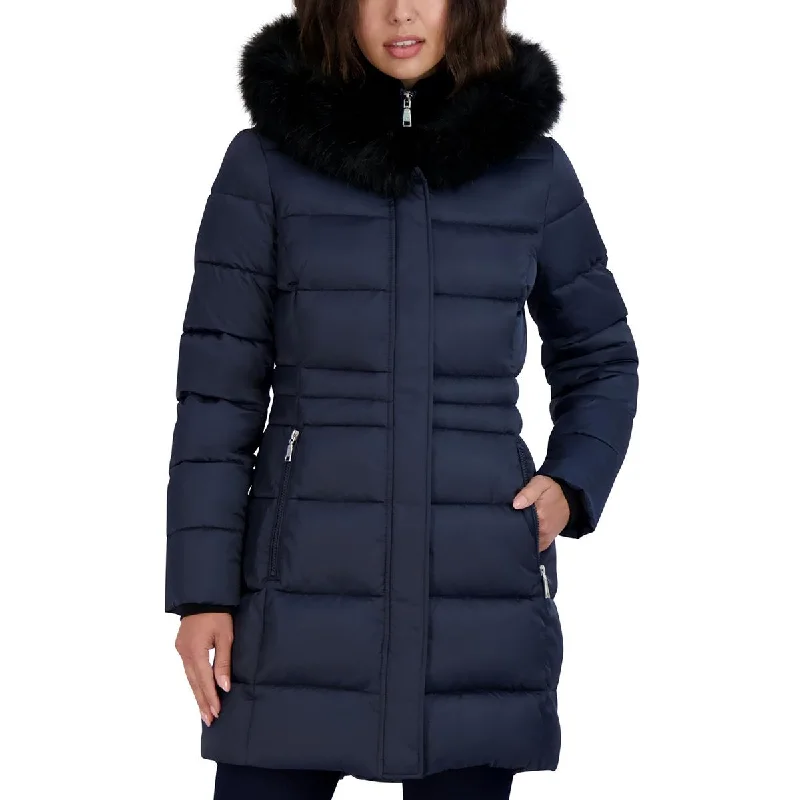 oversized trench coatDana Womens Faux Fur Hooded Puffer Jacket