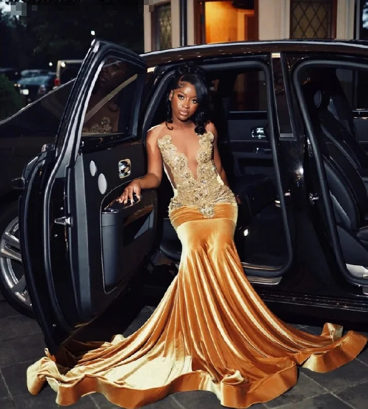 Blowout Sale printed dressInvincible Gold Crystal Velvet Long Prom Dresses For Black Girls Rainstones Elegant Graduation Dress African Wedding Dresses Blowout Sale printed dressInvincible Gold Crystal Velvet Long Prom Dresses For Black Girls Rainstones Elegant Graduation Dress African Wedding Dresses