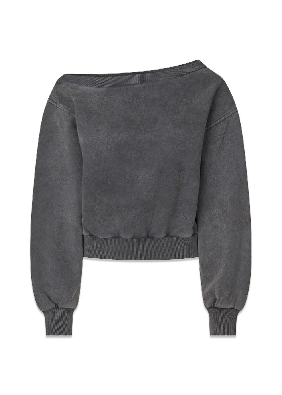 Shop and Save fitted workout sweatshirtAndy OS Sweat - Black Washed