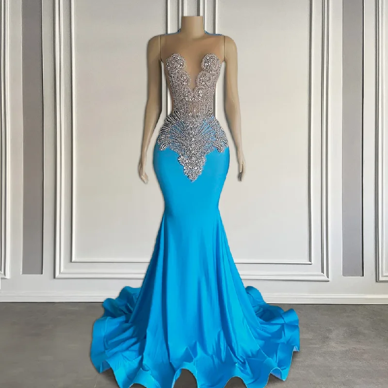 Don't Miss backless dressElegant Blue Long Prom Dresses Luxury Crystal Beaded Mermaid Style Black Girls Prom Gala Gowns Don't Miss backless dressElegant Blue Long Prom Dresses Luxury Crystal Beaded Mermaid Style Black Girls Prom Gala Gowns