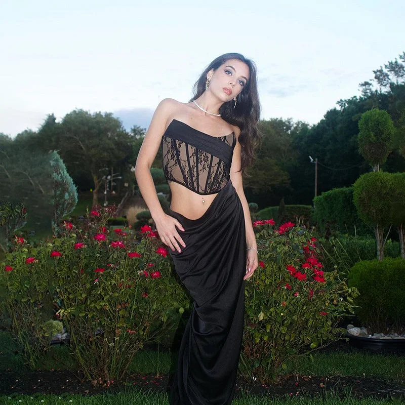 Bonus Savings midi dressLace Tube Top Hollow Dress Women