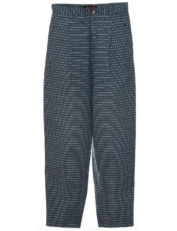 Big Discounts tailored coatChecked Blue 1990s Trousers - W26 L27