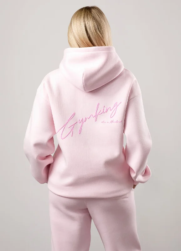 Deep Discounts chic active hoodieGym King Script Mindset Relaxed Fit Hood - Baby Pink