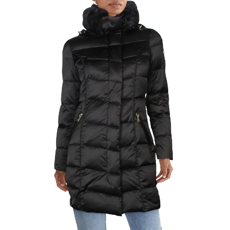 lightweight winter coatWomens Quilted Midi Puffer Coat