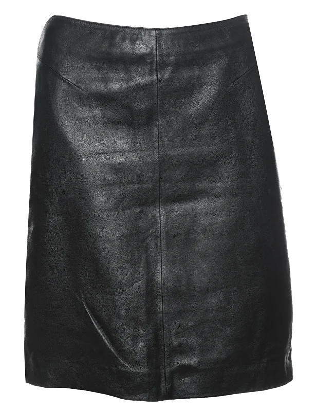 Massive Deals relaxed fit coatBlack Leather Mini Skirt - S