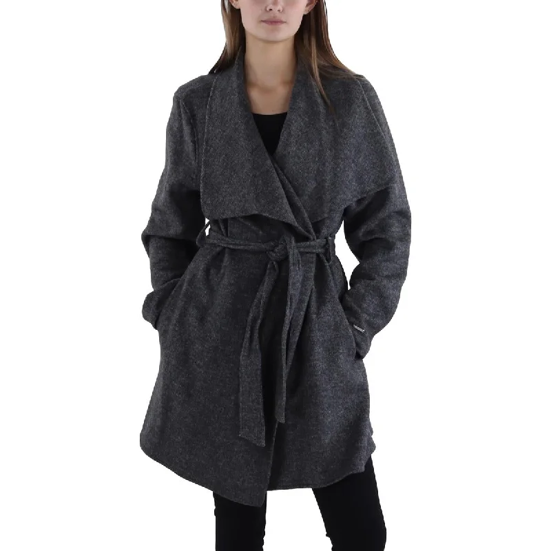 sporty jacketWomens Wool Blend Heathered Wrap Coat