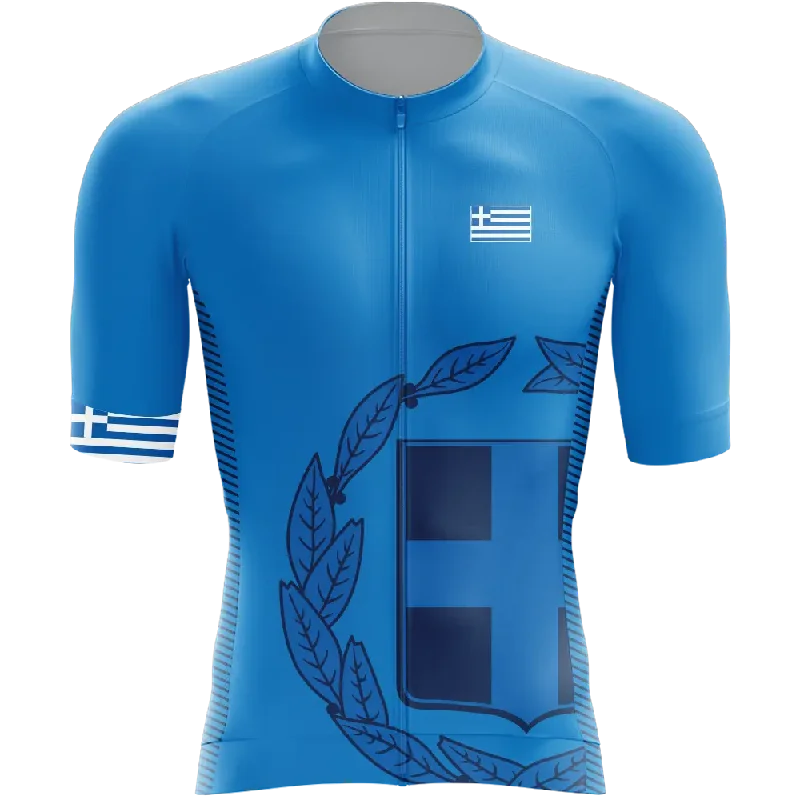 breathable workout hoodieGreece Elite Short Sleeve Cycling Jersey