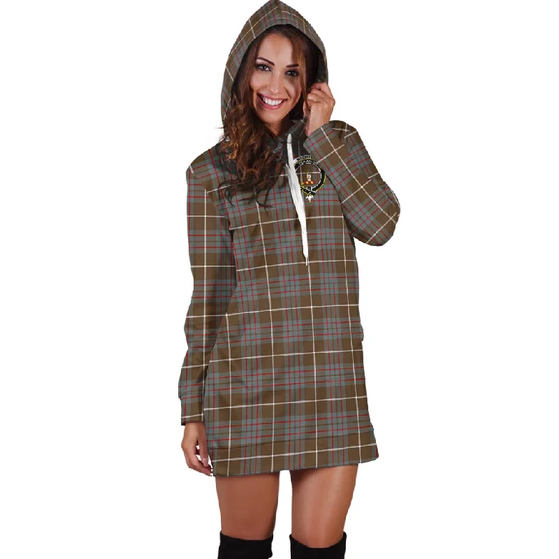 Year-End Sale MacIntyre Hunting Weathered Tartan Hoodie Dress with Family Crest
