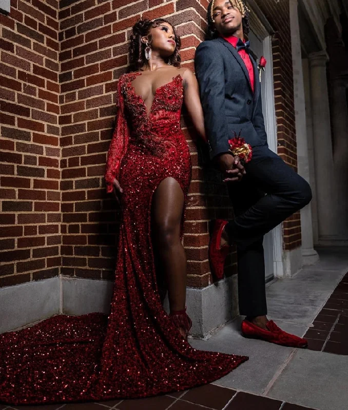Online Exclusive bohemian dressRed One Shoulder Long Sleeve Sequin Mermaid Prom Dresses Beaded Appliques Birthday Dress For Black Girl Luxury 2024 Cocktail Online Exclusive bohemian dressRed One Shoulder Long Sleeve Sequin Mermaid Prom Dresses Beaded Appliques Birthday Dress For Black Girl Luxury 2024 Cocktail