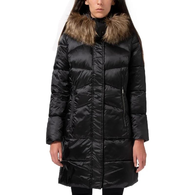 modern outerwearWomens Faux Fur Hooded Parka Coat