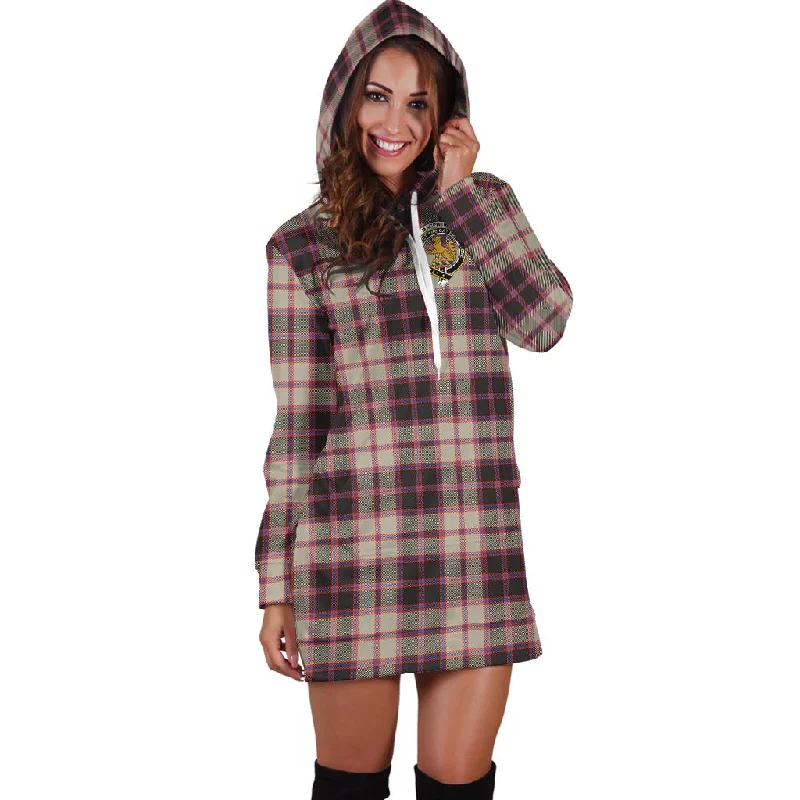 Limited Stock MacPherson Hunting Ancient Tartan Hoodie Dress with Family Crest