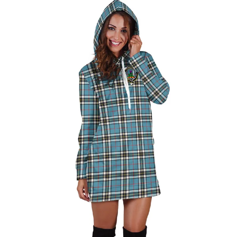 Act Fast Thompson (Thomson) Tartan Hoodie Dress with Family Crest