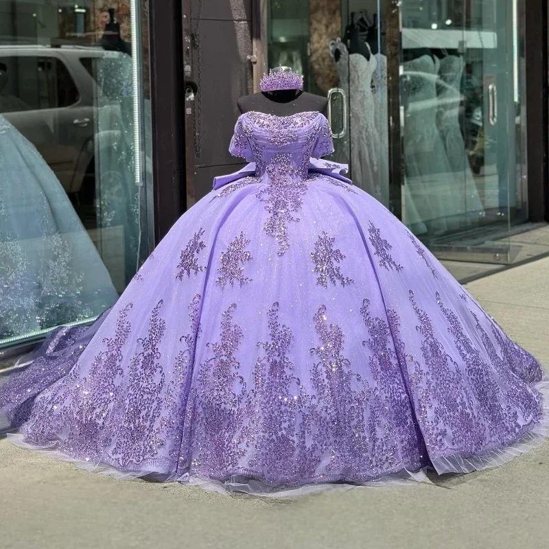 Extra Discounts ruffle dressGlitter Lavender Off The Shoulder Princess Quinceanera Dresses Sequins Appliques Lace Beads Tull Sweet 15th Prom Party Vestidos Extra Discounts ruffle dressGlitter Lavender Off The Shoulder Princess Quinceanera Dresses Sequins Appliques Lace Beads Tull Sweet 15th Prom Party Vestidos