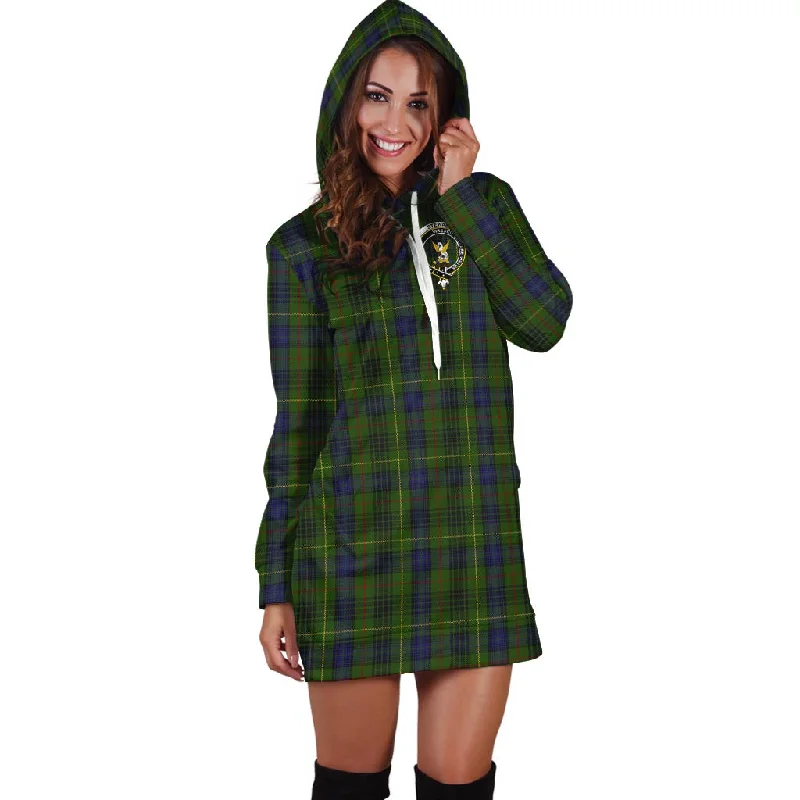 Discount Deals Stewart Hunting Tartan Hoodie Dress with Family Crest