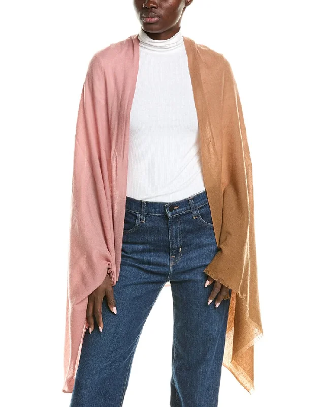 functional coatVince Oversize Dip-Dye Lightweight Wool & Cashmere-Blend Wrap