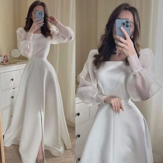Bonus Savings playful dressWhite Long Prom Dress Formal Occasion Dresses Y6883