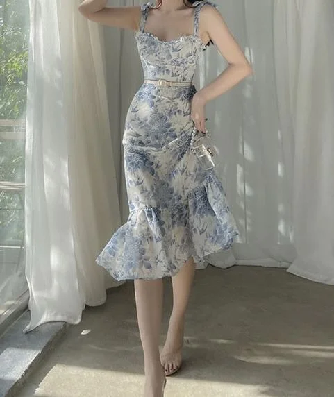 Major Savings chic dressCharming Print Floral Mermaid Prom Dress,Summer Beach Dress Y6720 Major Savings chic dressCharming Print Floral Mermaid Prom Dress,Summer Beach Dress Y6720