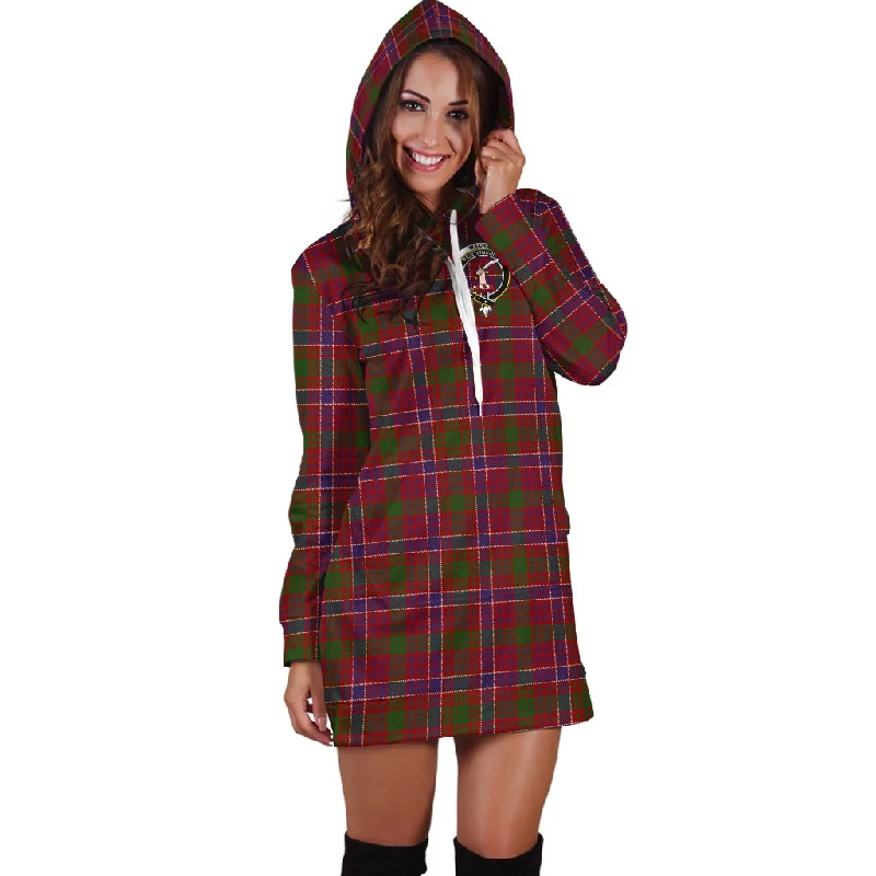 Seasonal Clearance MacRae Red Tartan Hoodie Dress with Family Crest