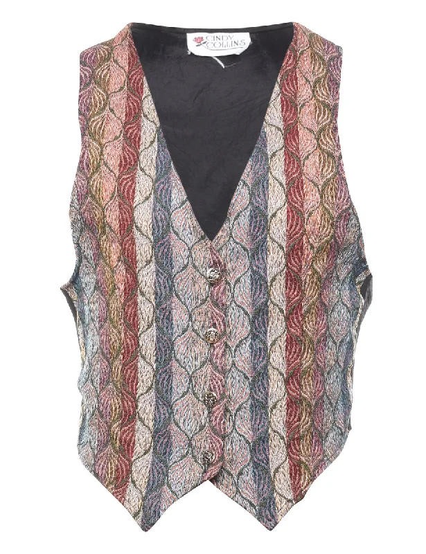 Inventory Reduction casual sports coatTapestry Design Multi-Colour Waistcoat - S