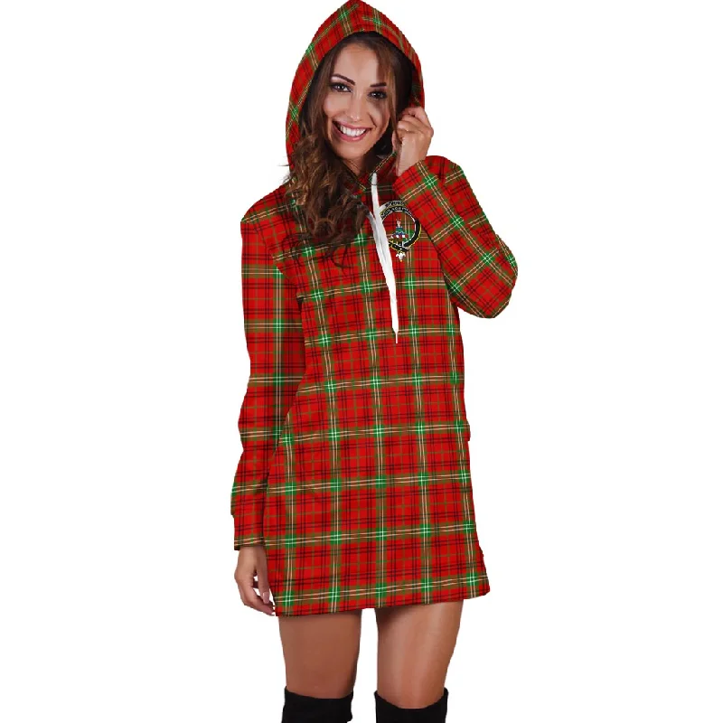 Huge Discounts Morrison Red Modern Tartan Hoodie Dress with Family Crest