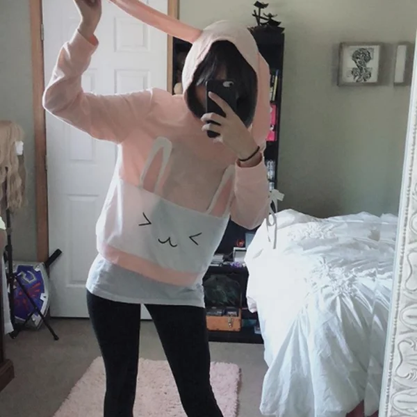 Price Drop Review For Kawaii Bunny With Long Ears Hoodie YV2377