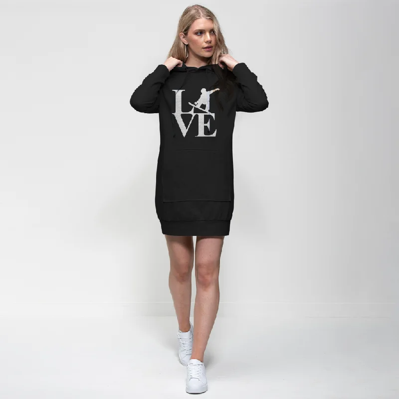 Super Sale Love Snowboard Premium Adult Hoodie Dress