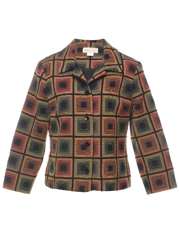 classic jacketGeometric Pattern Multi-Colour Vintage Tapestry Jacket - L