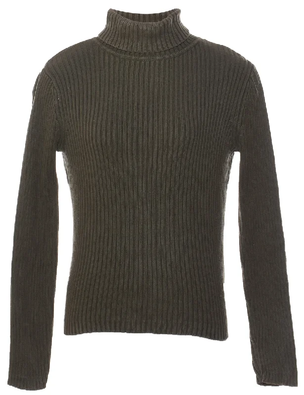 Final Sale soft coatOlive Green Turtleneck Jumper - M