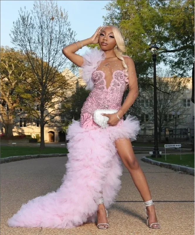 Deal Explosion floral midi dressLong Sleeve Pink Ruffle Mermaid Prom Dresses Sparkly Rhinestones Beaded Black Girls Side Slit Luxury Long Prom Gala Gowns 2024 Deal Explosion floral midi dressLong Sleeve Pink Ruffle Mermaid Prom Dresses Sparkly Rhinestones Beaded Black Girls Side Slit Luxury Long Prom Gala Gowns 2024