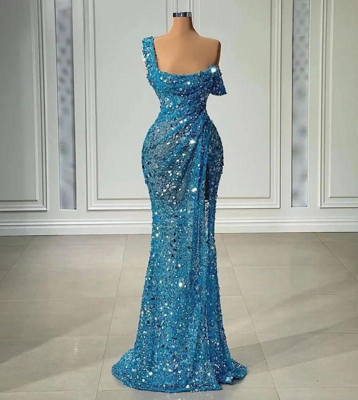 Exclusive Online Offer chic wrap dressOne Shoulder Sparkly Evening Dress Long Mermaid Blue Sexy Formal Dress Y6112 Exclusive Online Offer chic wrap dressOne Shoulder Sparkly Evening Dress Long Mermaid Blue Sexy Formal Dress Y6112