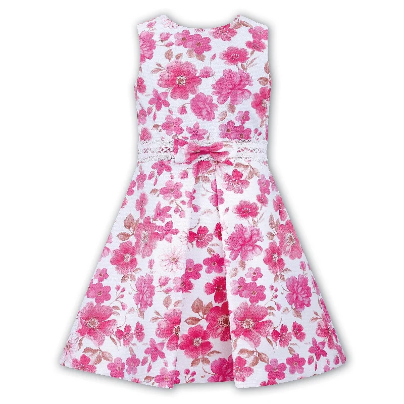 luxury dressSarah Louise Pink Flower Sleeveless Dress