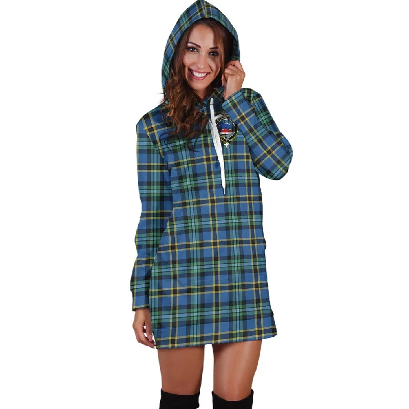 Special Offer Weir Ancient Tartan Hoodie Dress with Family Crest