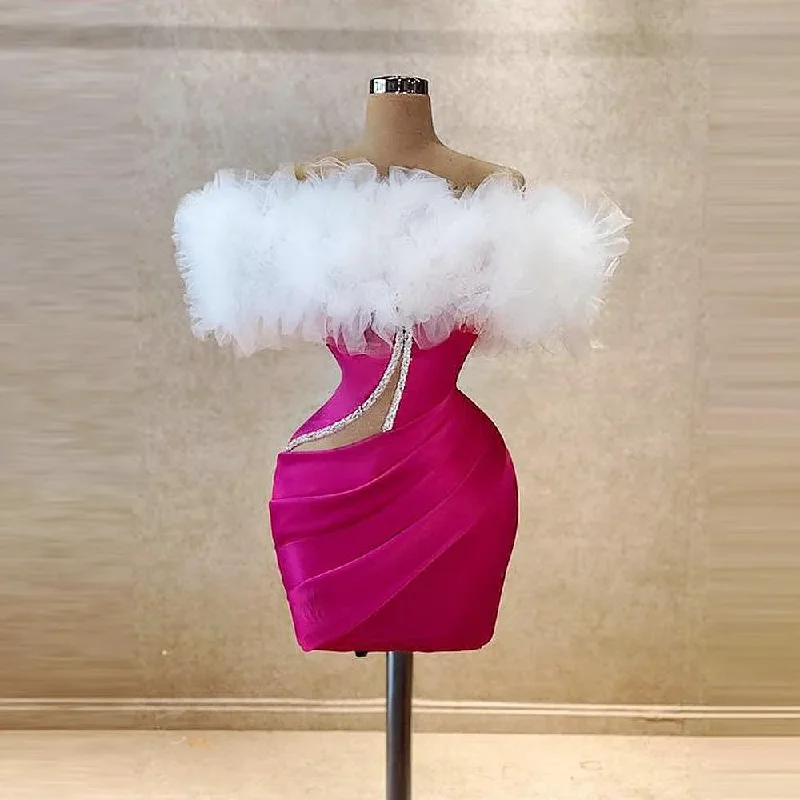 Deep Discounts shift dressFuchsia Short Cocktail Dresses Strapless Sexy Mermaid Girls Dance Party Dress Off The Shoulder Ruffles Top Formal Birthday Gowns Deep Discounts shift dressFuchsia Short Cocktail Dresses Strapless Sexy Mermaid Girls Dance Party Dress Off The Shoulder Ruffles Top Formal Birthday Gowns