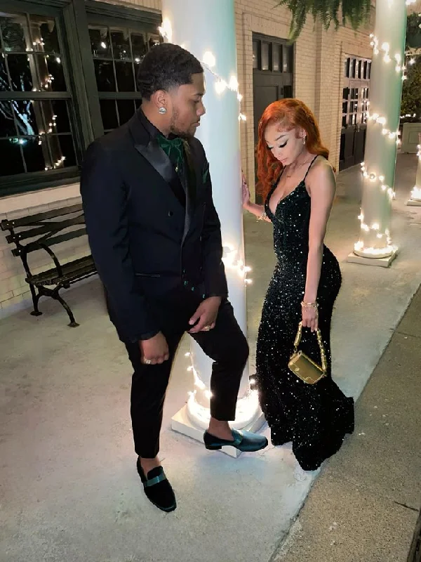 Massive Deals off-shoulder dressGlitter Forest Green Sequins V Neck Evening Dress Y6488 Massive Deals off-shoulder dressGlitter Forest Green Sequins V Neck Evening Dress Y6488