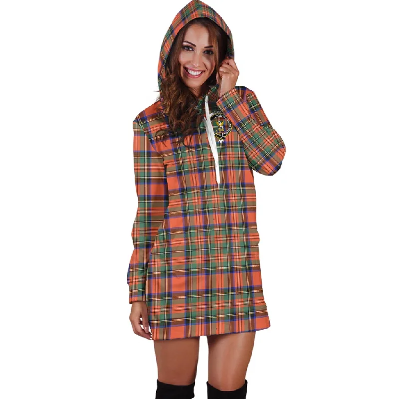 Special Price Stewart Royal Ancient Tartan Hoodie Dress with Family Crest