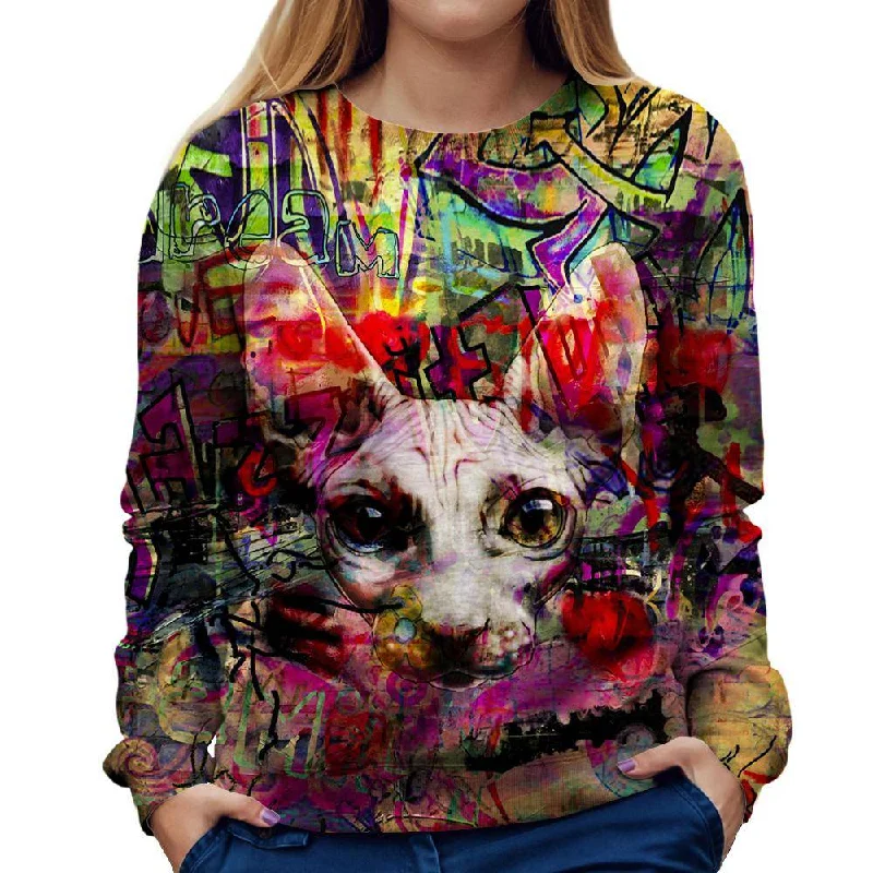 luxe gym hoodieThe Graffiti Cat Womens Sweatshirt