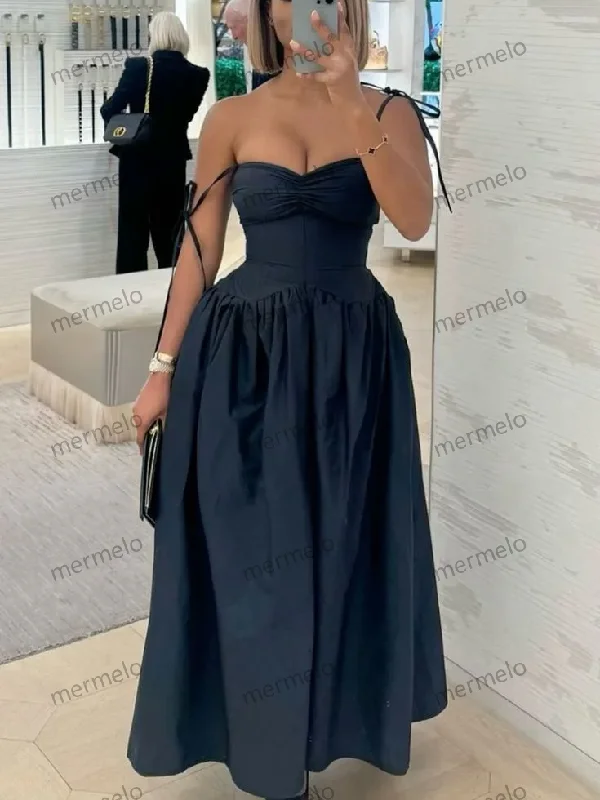 A-line dressNavy Blue A Line Prom Dress Elegant Evening Party Dress