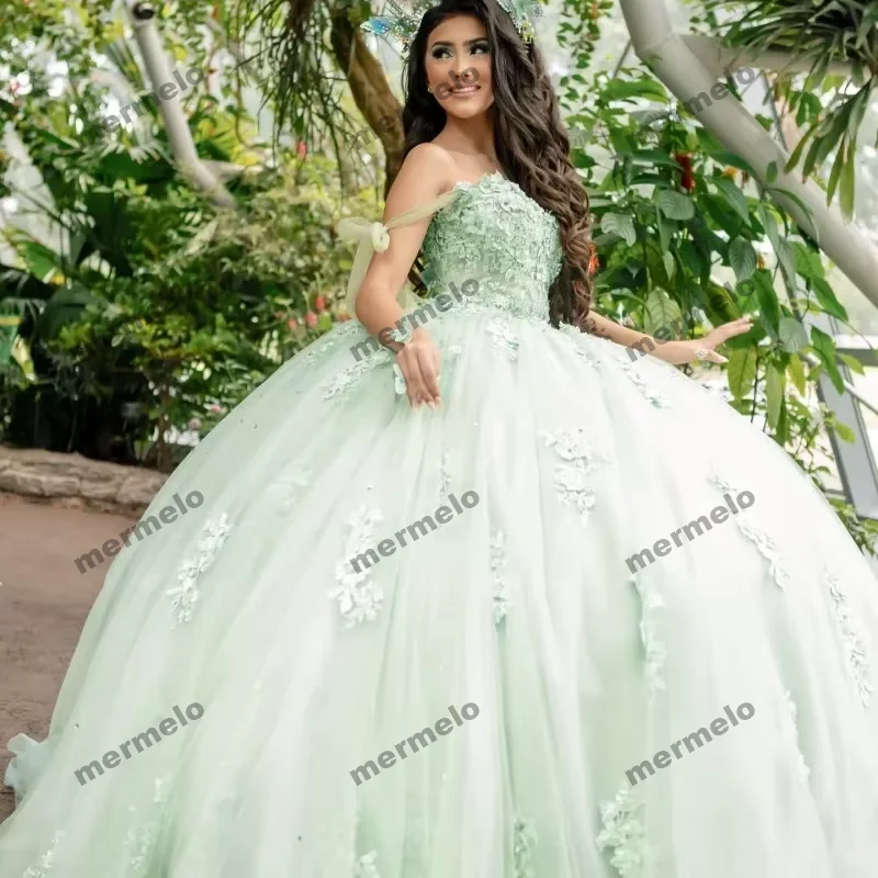 elegant shift dressSage Green Ball Gown Quinceanera Dresses